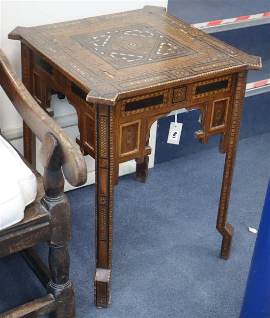 A Damascus marquetry occasional table, c.1900 W.60cm